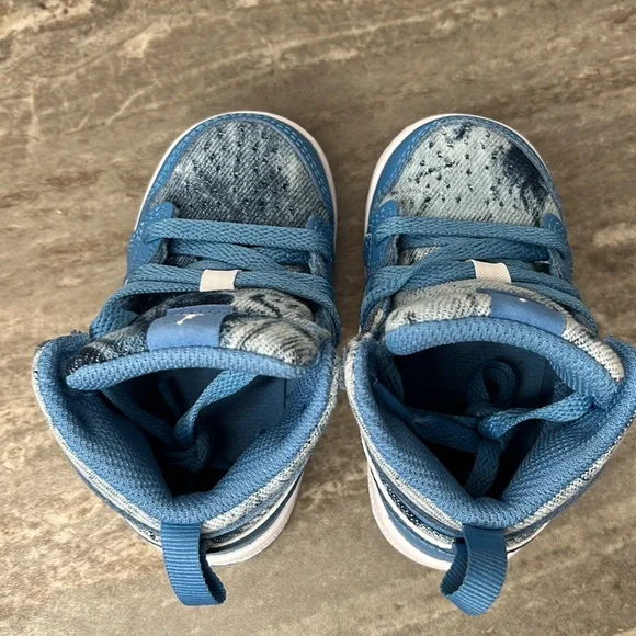 Nike Air Jordan 1 Mid Toddler Washed Denim 5C